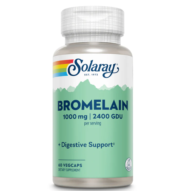 Comprar SOLARAY en ANDORRA GRAN FARMACIA ANDORRA; el producto disponible es SOLARAY BROMELAIN 1000 mg, un potente suplemento natural extraído de la piña, conocido por sus propiedades digestivas y antiinflamatorias. Ayuda a mejorar la digestión de las proteínas, especialmente útil después de comidas copiosas. Contribuye al alivio de molestias articulares y musculares gracias a su acción antiinflamatoria. Es ideal para deportistas o personas con inflamaciones recurrentes. También puede apoyar la recuperación tras lesiones o intervenciones. #granfarmaciaandorra #solaray #mejoresprecios #parafarmacia #bromelain1000mg