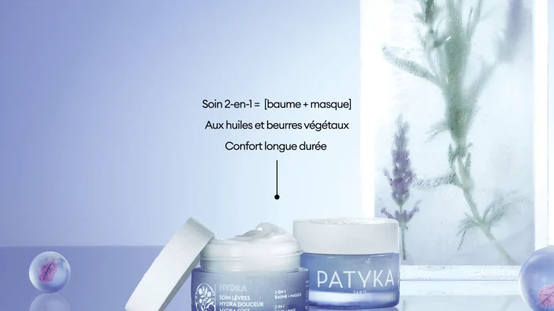Comprar PATYKA HYDRA 2026 en Gran Farmacia Andorra. Tratamiento de labios Hydra Suavizante. Cuidado 2 en 1: bálsamo + mascarilla. Hidratación 24h*. Nutre, repara. Antiestrés [Patente registrada por PATYKA]