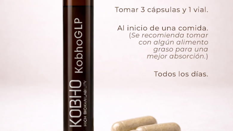 KobhoGLP  El primer protocolo avanzado para el control del peso que actúa sobre todos los pilares. Ayuda a equilibrar los niveles de azúcar en sangre, a aumentar el metabolismo basal y a regular el metabolismo de grasas y carbohidratos. Además, favorece vías relacionadas con el GLP-1, una hormona clave en la regulación natural de la saciedad, ayudando a reducir los antojos y a mantener una saciedad más prolongada. Todo ello mientras mejora la microbiota y reduce la inflamación, favoreciendo cambios eficaces, saludables y sostenidos en el tiempo, sin efecto rebote. 90 cápsulas + 30 viales (suministro para 1 mes). 3 cápsulas y 1 vial (sabor maracuyá) al día. Juntos al inicio de una comida. Se recomienda tomar con algún alimento graso –frutos secos– para una mejor absorción. Todos los días. Fabricado en España.