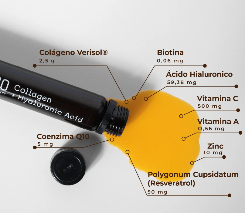 Comprar Kobho colágeno en Gran Farmacia Andorra. Colágeno + ácido hialurónico. Fórmula optimizada con compuestos que estimulan la producción de colágeno (tipo I y III) y la hidratación desde el interior, contribuyendo al mantenimiento de las propiedades de la piel, cabello y uñas. 20 viales (suministro para 20 días). 1 vial al día. Preferiblemente por la mañana. Fabricado en España. Comprar Kobho colágeno en Gran Farmacia Andorra. Colágeno + ácido hialurónico. Fórmula optimizada con compuestos que estimulan la producción de colágeno (tipo I y III) y la hidratación desde el interior, contribuyendo al mantenimiento de las propiedades de la piel, cabello y uñas. 20 viales (suministro para 20 días). 1 vial al día. Preferiblemente por la mañana. Fabricado en España.