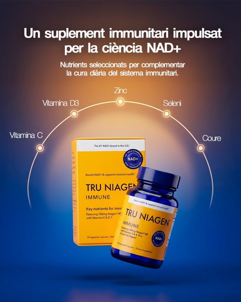 ✨ GRAN FARMÀCIA ANDORRA TRU NIAGEN®, L’IMPULS CEL·LULAR QUE MARCA LA DIFERÈNCIA El NAD+ és una molècula clau per al bon funcionament de les cèl·lules: participa en la producció d’energia, en la reparació del DNA i en processos de vitalitat general. Amb el pas del temps, els seus nivells disminueixen, i això pot influir en el benestar, la salut cel·lular i la capacitat de recuperació. Tru Niagen® incorpora Niagen®, una forma patentada de ribòsid de nicotinamida (NR), dissenyada per recolzar els nivells de NAD+ i integrar-se fàcilment en la teva rutina diària de salut. 💊 Les tres fórmules de Tru Niagen®: tria la que s’adapta al teu estil de vida Tru Niagen Immune — Suport cel·lular i immunitari. Una combinació pensada per reforçar les defenses i donar suport al funcionament cel·lular en moments d’estrès o exigència. Tru Niagen 300 mg — Benestar cel·lular diari. La fórmula essencial per mantenir els nivells de NAD+ i afavorir energia, vitalitat i funcionament metabòlic. Tru Niagen Beauty — Cura de la pell, cabells i ungles des de l’interior. Pensada per potenciar la salut de la pell i el teixit connectiu, aportant lluminositat, força i qualitat. 🔍 📍 Descobreix tota la gamma a Gran Farmàcia Andorra Troba les tres fórmules Tru Niagen® i deixa’t assessorar pel nostre equip per integrar-les de manera segura i adequada en la teva rutina. #GranFarmaciaAndorra #TruNiagen #SalutCel·lular #Benestar #NADPlus #Niagen #Vitalitat