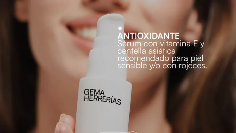 Comprar gh 5 CICA-E Sérum de Gema Herrerías en Gran Farmacia Andorra es un sérum multifunción para todo tipo de pieles, especialmente las sensibles o con rojeces. Combina acción antioxidante, reparadora y antiedad. Puedes consultar su precio en el WhatsApp +376650050 de la Gran Farmacia Andorra online. Sus activos clave son: Derivado de vitamina E al 5 %: Complejo α-TP con gran poder antioxidante e hidratante que reduce rojeces, inflamación y protege frente al daño solar. Extracto purificado de Centella asiática: Rico en madecassoside y asiaticoside, repara la barrera cutánea y alisa la piel. Tecnología DermCom™: Extracto de bulbo de azafrán que estimula la producción natural de colágeno y elastina. Puedes aplicarlo por la mañana sobre el rostro limpio y seco (unas 4-5 gotas), antes de tu crema habitual o protector solar.