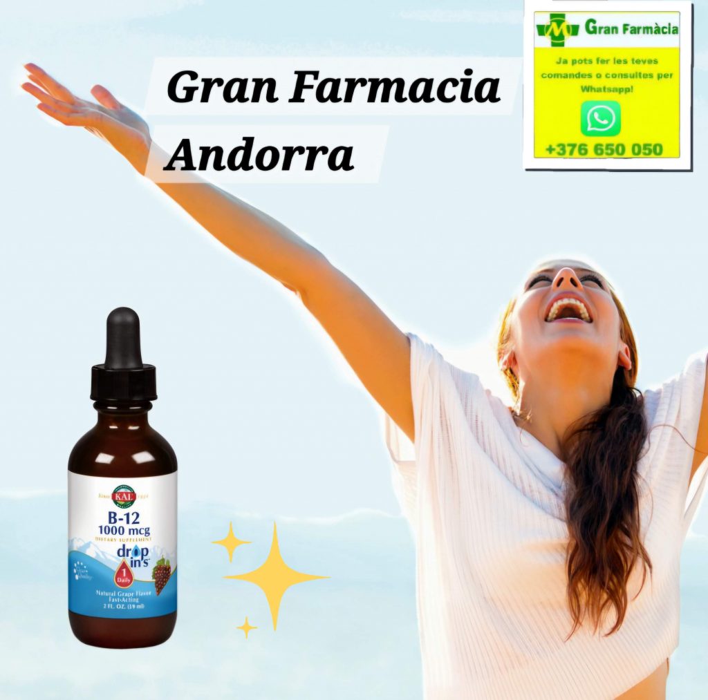 Comprar suplementos de vitamina B12 de la marca KAL en Gran Farmacia Andorra se encuentran principalmente en formatos activos como metilcobalamina y adenosilcobalamina, destacando productos como el comprimido sublingual de 1000 mcg, las microtabletas de 2000 mcg y la presentación líquida. Se pueden adquirir en Gran Farmacia Andorra. Formatos disponibles: Metilcobalamina 1000 mcg: Comprimidos sublinguales de absorción rápida. Metilcobalamina y Adenosilcobalamina 2000 mcg: Microtabletas dobles para energía y apoyo neurológico. Vitamina B12 líquida: Frasco cuentagotas de 59 ml para facilitar la toma.