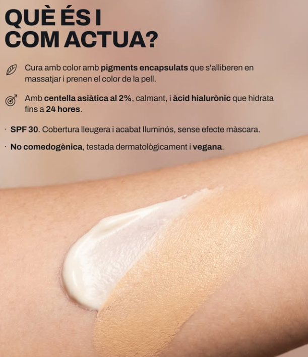 Pots trobar Erborian CC Cream SPF 30 a la Gran Farmàcia Andorra, situada a l'Av. Meritxell 83 d'Andorra la Vella. Característiques principals Cobertura i acabat: Ofereix una cobertura lleugera amb un acabat natural i lluminós, aconseguint un efecte "bona cara" immediat. Ingredients actius: Conté centella asiàtica i àcid hialurònic per hidratar i cuidar la pell. Protecció i fórmula: Incorpora protecció solar SPF 30 i és no "comedogènica 2(no tapona els porus). Funció: Combina tractament facial i maquillatge en un sol pas, unificant el to i corregint imperfeccions.  Pots fer la teva reserva en línia a través del WhatsApp +376650050 Si ho desitges, digues-me: Quin és el teu tipus de pell (seca, mixta, grassa) Quina tonalitat, busques (Clair, Doré, etc.)