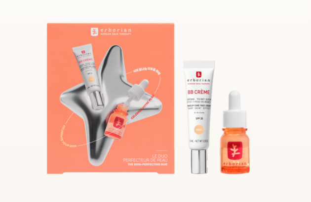 Célébrez votre peau au réveil avec le duo perfecteur ! Découvrez notre duo qui allie le soin et le teint, idéal pour sublimer votre teint instantanément et lisser votre peau jour après jour. Le matin, (re)découvrez l’iconique BB CREME, pour un effet «peau de bébé» instantané, l’idéal de peau coréen. Sa formule mi-teint mi-soin unifie le teint et camoufle les petites imperfections tout en lissant visiblement la peau. Le soir SKIN THERAPY concentre toute la puissance du soin Erborian pour agir sur la qualité de votre peau pendant votre sommeil. Ce coffret est composé de : -BB CREME 15mL : Sa couvrance modulable se fond sur la peau pour unifier le teint, sans effet de matière. Jour après jour, la peau est visiblement plus lisse. -SKIN THERAPY LIGHT 10mL : Un sérum lacté hautement concentré en actifs pour vous redonner confiance en votre peau nue dès la première nuit.